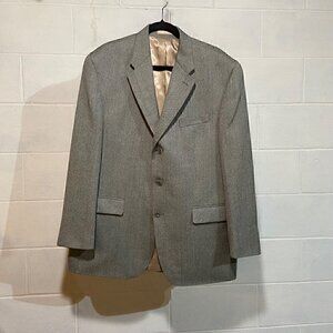 Lauren Ralph Lauren Sport Coat 44R Grey Herringbone‎ 3 Button Lambswool Formal